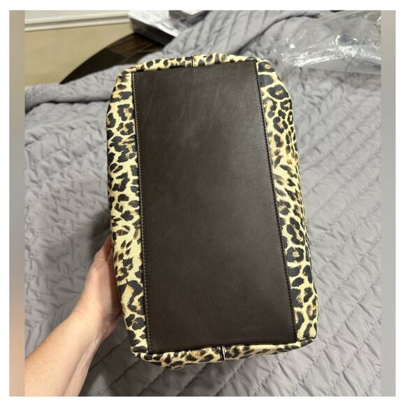 Furla Dark Brown/Beige Rubber and Leopard Print Leather Medium Candy Satchel - Picture 5 of 6